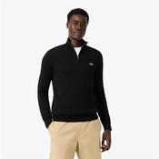 Lacoste Zipped High Neck Cotton Sweater - Black - M image