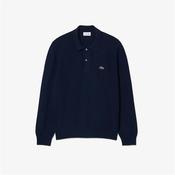 Lacoste Long Sleeved Knitted Polo Shirt - Navy - S image