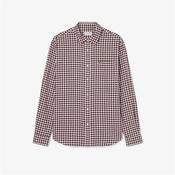 Lacoste Plaid Flannel Shirt - Burgundy - S