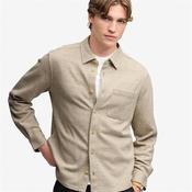 Superdry Twill Tweed Jersey Shirt - Beige - S