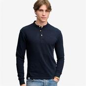 Superdry Woven Placket Grandad Top - Navy - S image
