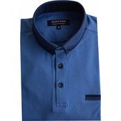 Advise Knitted Collar Polo Shirt - Blue - S image