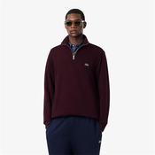 Lacoste Zip-Up Interlock Sweatshirt - Burgundy - S image
