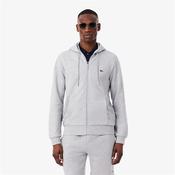 Lacoste Zip-Up Fleece Hoodie - Grey - S