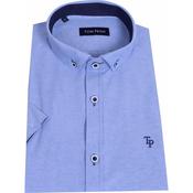 Tom Penn Short Sleeve Oxford Shirt - Blue - M