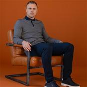 Bowe Tailoring White Ls Polo Shirt - Navy - S