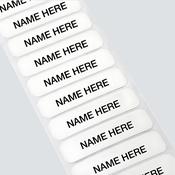 Iron on name tags X 10 (Enter the name you would like printed below by clicking on "Add Name").