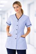 Endora Karla - Collar Tunic Blue White Stripes
