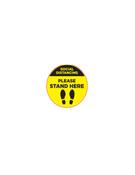 Circular "Please Stand Here" Sticker 300mm x 300mm (WxH) Standard Design. Each