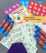 HOME BINGO KIT + 6 DABBERS &amp; 10 MARKERS