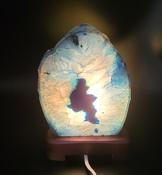 Agate Geode Cut Base Lamp-Blue
