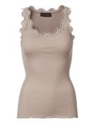 Iconic silk top with lace - Vintage Powder image