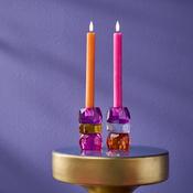 Sienna – Set of 4 Orange LED Taper Candles with Remote