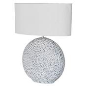 Catherine – Textured Blue Lamp with Linen Shade