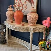 Distressed Carved Console Table image