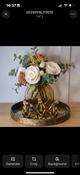 Amber Vase and Floral Arrangement