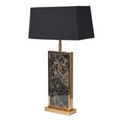 Black and Gold Lamp with Marble Effect and Black Shade image