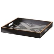 White and Black Square Tray