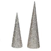 Set of 2 Glitter Cone Trees