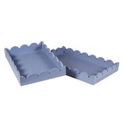 Set of 2 Petal Trays Blue/Grey