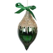 Emerald Glitter Bow Bauble