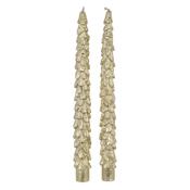 Set of 2 Gold Xmas Tree Candles