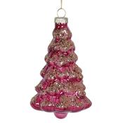 Magenta Glitter Tree Bauble