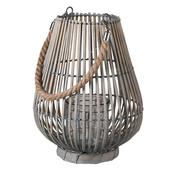 Soft Grey Woven Lantern – Rope Handle Detail