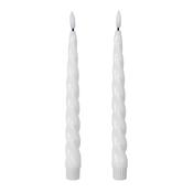 Set of 2 Twisted White LED Candles
