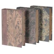 Set of 3 Distressed Marbled Book Boxes