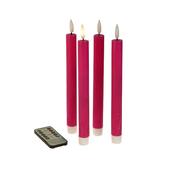 Set of 4 LED Pink Taper Candles