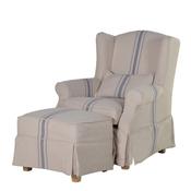 Claude – Breton Stripe Chair and Footstool