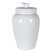 Large White Bird Top Jar
