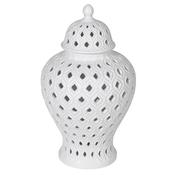 Medium White Lattice Ginger Jar