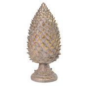 Gold-Tipped Pine Cone on a Decorative Base