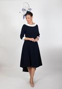 Delilah dress in navy and white image