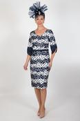 Melody dress in navy and white image