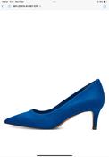 Blue suede low heel courts image