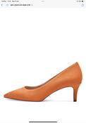 Orange  suede low heel courts image
