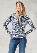 Cecil  purple  And white printed Long sleeve top image
