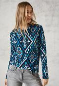 Cecil  teal printed Long sleeve top