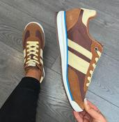 Teddy smith brown and cream  trainers image