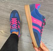 Teddy smith navy and pink  trainers image