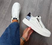 Marco tozzi white trainer with zip detail image