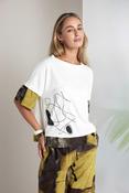 NAYA Placement Print Top With Stripe Hem Panel And Cuff image