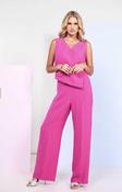 KATE COOPER PINK Jumpsuit With Wrap Over Top And Pin Closing image