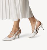 White and silver marco tozzi heels image