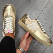 heavenly feet gold leopard trainers image
