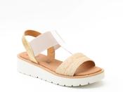 heavenly feet beige and white sandals image