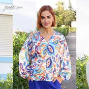 Rant and Rave Ellora V Neck Top Cobalt image